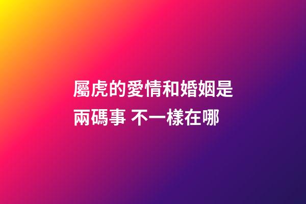 屬虎的愛情和婚姻是兩碼事 不一樣在哪